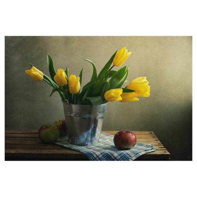 Anna Nemoy (xaomena), Still Life With Yellow Tulips and Apples, Photographic Paper For Sale