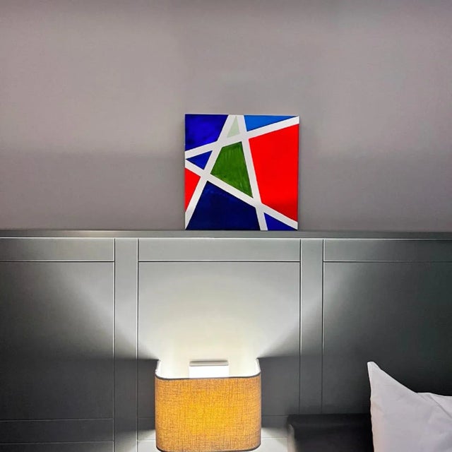 "Kites Abstract 10" Contemporary Geometric Abstract Painting by Shabs Beigh For Sale - Image 4 of 5