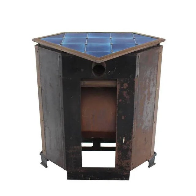 Vintage Mid Century Austrian Corner Gas Fireplace For Sale - Image 9 of 10