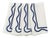Colorblock Dark Blue Embroidered Linen Napkins, Set of 4 For Sale
