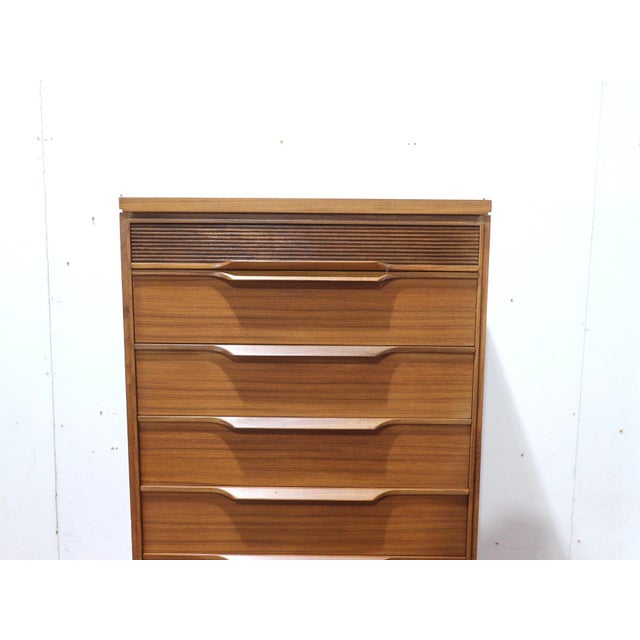 Mid Century Modern Vintage Dresser Chest of Drawers Tall Boy by White and Newton Danish Style For Sale In Greensboro - Image 6 of 12