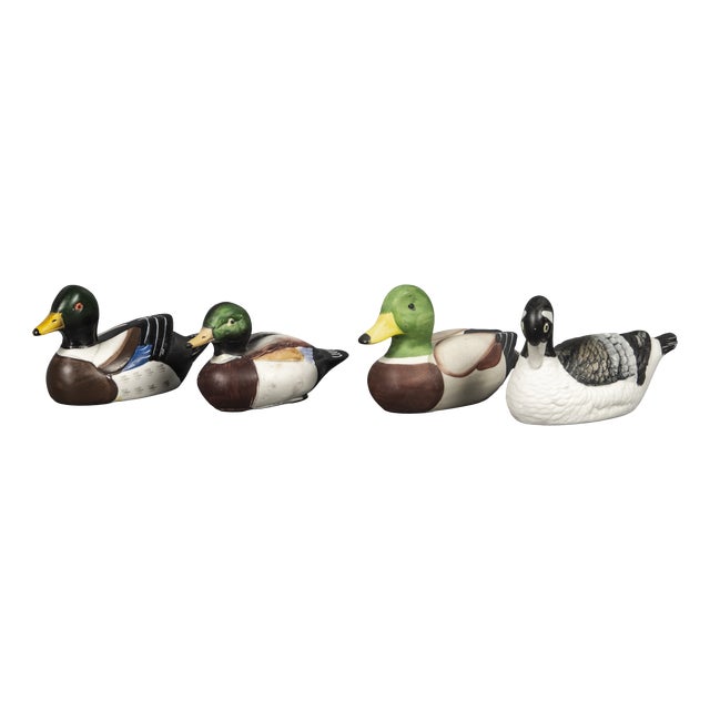 Porcelain Duck Figures from BB Bolze Bazar, Austria and Taiwan, Set of 4 For Sale