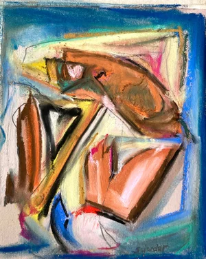 Contemporary Abstract Pastel Drawing on Paper by Erik Sulander