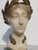 Hygieia carved in alabaster and polychromed with gilt and bronze tones. Art Nouveau goddess with her symbol of the serpent...