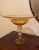 Glass 1980s Murano Style Glass Centerpiece Pedestal Bowl With Gold Leaf Speckles For Sale - Image 7 of 10