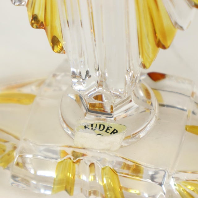 Orange Art Deco Crystal Boudoir Perfume Bottles by Ernst Buder, 1950s, Set of 3 For Sale - Image 8 of 18
