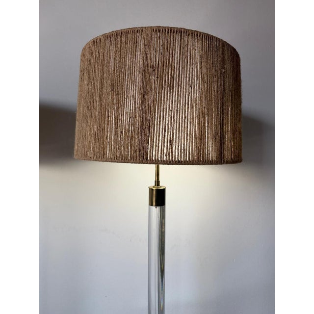 1980s Italian Vintage Lucite & Brass Floor Lamps – A Pair For Sale - Image 13 of 18
