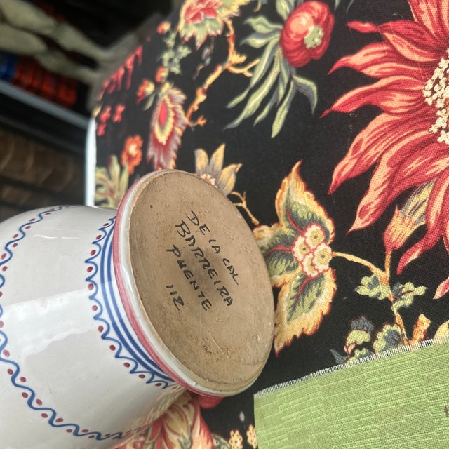 White 1970s Ceramic Painted Portuguese Botijo/Vase For Sale - Image 8 of 8