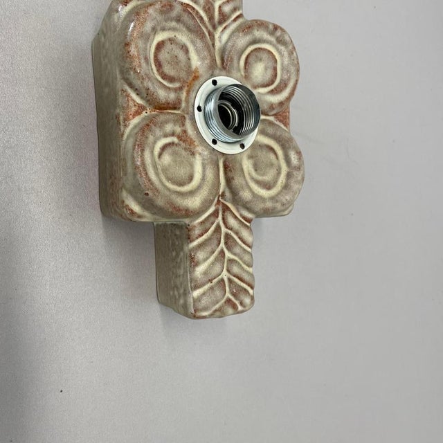 Metal Vintage Ceramic Fat Lava Wall Lights from Pan Ceramics, Germany, 1970s, Set of 2 For Sale - Image 7 of 16