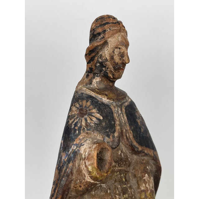 A 17th Century Italian Carved Wood Sculpture of Saint Roch For Sale - Image 4 of 7