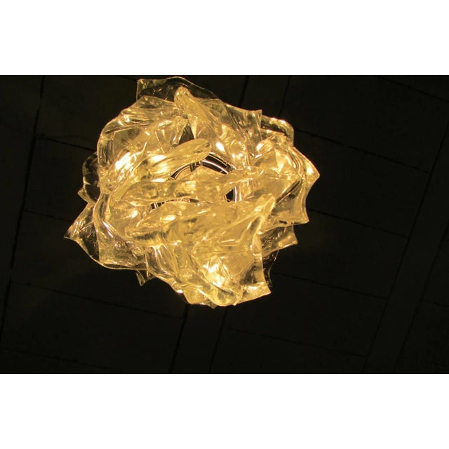 Gray Stainless Steel and Glass Pendant Light, 1970s For Sale - Image 8 of 8