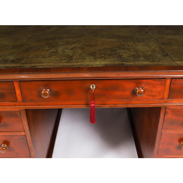 Antique Victorian Flame Mahogany Desk, 1800s For Sale - Image 18 of 18