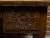 French 1800s Walnut Desk with Three Drawers, Carved Floral Motifs and Patina For Sale - Image 4 of 12