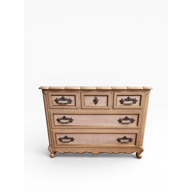 French Country Hickory Chair Furniture Co. French Country Style Cream Normandy Chest For Sale - Image 3 of 13