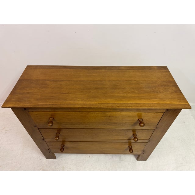 Wood Brutalist Belgian Oak Chest of Drawers, 1960s For Sale - Image 7 of 18