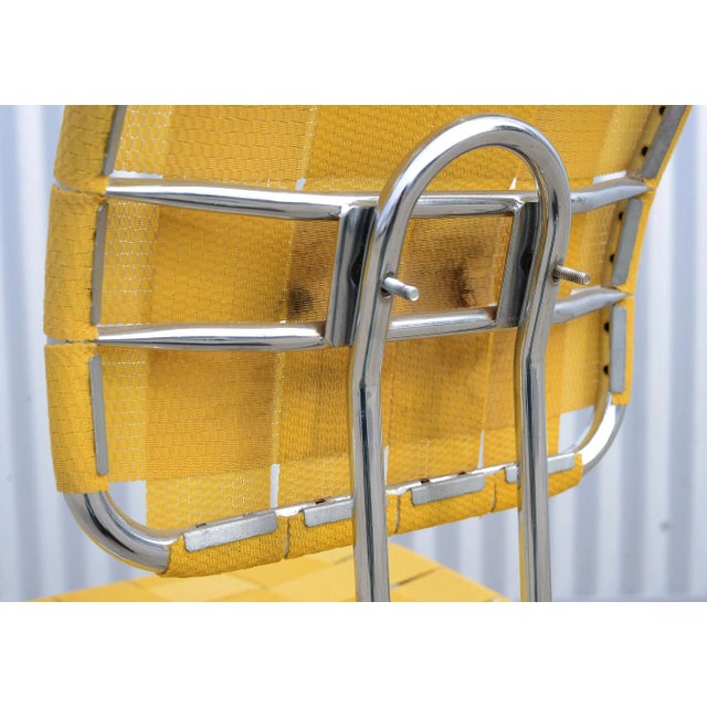 Yellow 1950s Mid Century Industrial Bevco Chrome Office Desk Chair With Yellow Upholstery For Sale - Image 8 of 12