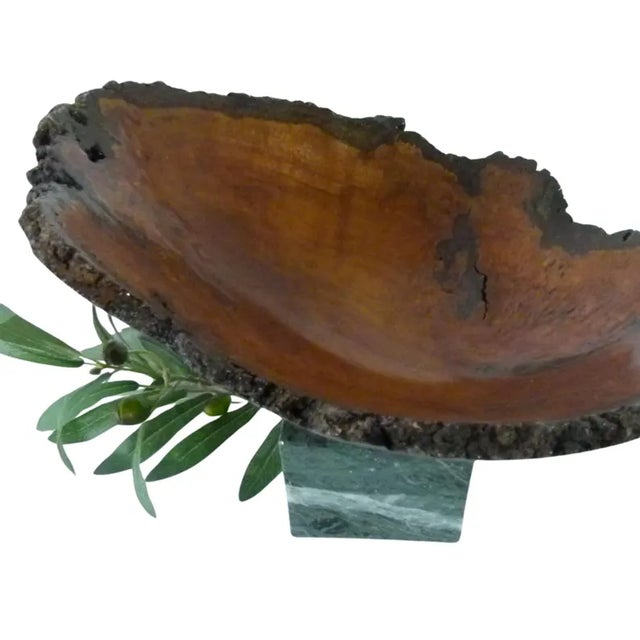 Wood 1970s Cherry Burl Bowl by Hoyt G. Brown Signed . Appalachian Folk Art . Live Edge Wood Bowl For Sale - Image 7 of 18