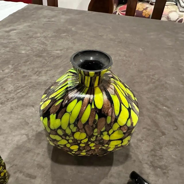 Exquisite 1940s Art Deco Aventurine Murano Glass Rosolio / Decanter Set This truly unique and captivating 1940s Art Deco...