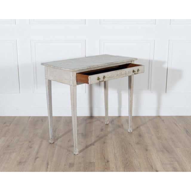 Early 19th Century Danish Neoclassical Painted Console Table with Marbled Top, Circa 1820 For Sale - Image 5 of 8
