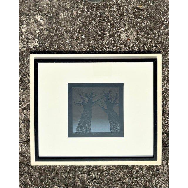1970s 1970s Vintage Boho Tree Lithograph on Paper For Sale - Image 5 of 5