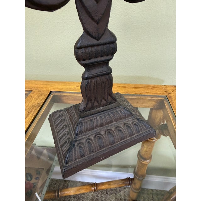 1980s 1980s Cast Iron Fleur De Lis Statue Decor For Sale - Image 5 of 5