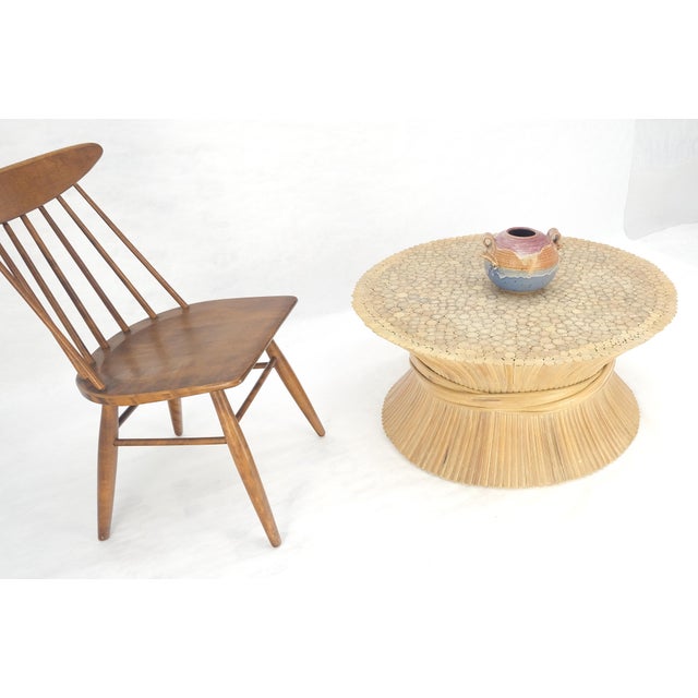 Sheaf of "Wheat" Style 36" Round c1970s Mid Century Modern Coffee Table MINT For Sale - Image 6 of 10