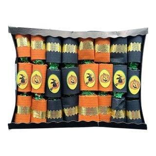 Vintage Celebration Party Crackers Halloween Crepe Paper Party Favors Set of 8 For Sale