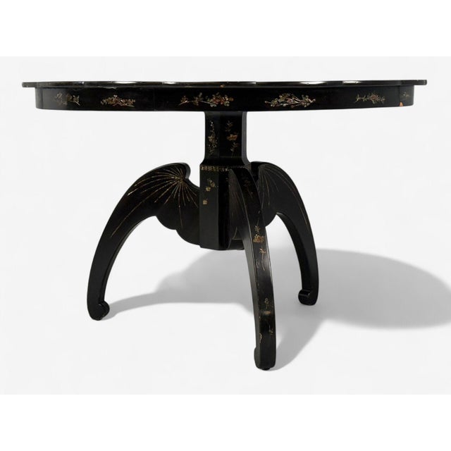 Chinese Export, Ebonized Wood, Mother-of-Pearl, Center Table, China, 1900 For Sale - Image 11 of 18