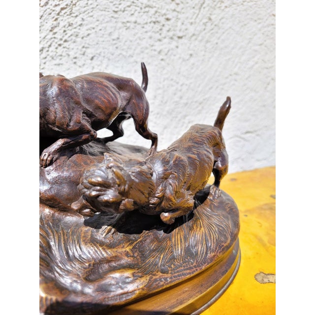 Alexandre Arson, Terrier Hunting Dogs, 19th Century, Bronze For Sale - Image 4 of 16