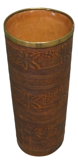 Vintage Simulated Leather Umbrella Stand, 1970