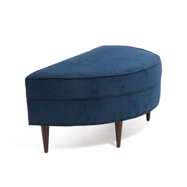 Mid Century Half Moon Lounge Chair & Ottoman After Adrian Pearsall Satellite Havana Knoll Fabric For Sale - Image 14 of 18