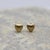 Vintage 14k Gold Puffy Heart Florentine Finish Stud Earrings, Pair For Sale In Los Angeles - Image 6 of 7