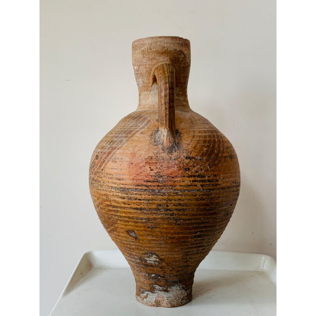 Baroque 19th Century Set of Three Picher "Cantaro" from Calanda, Spain, Terracotta Vase For Sale - Image 3 of 18