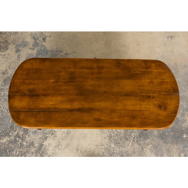 Early 20th Century French Provincial Fruitwood Farmhouse Dining Table For Sale - Image 5 of 16