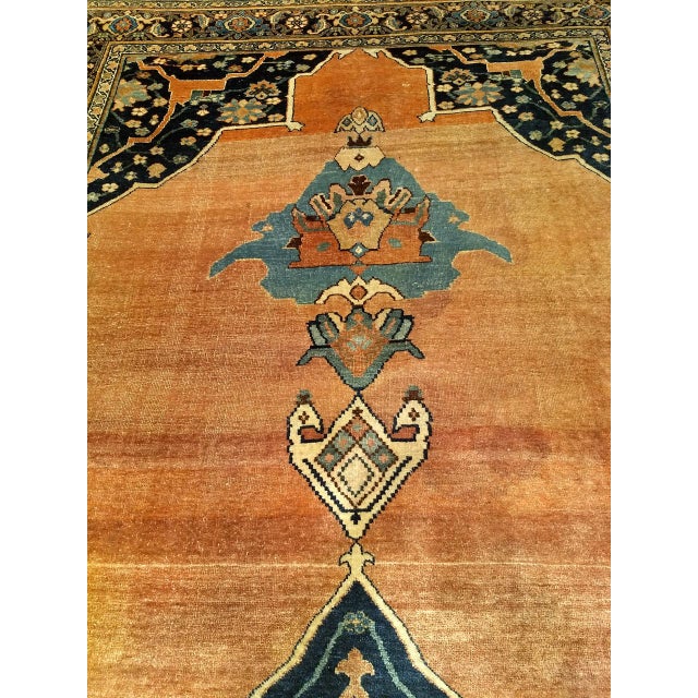 19th Century Persian Bidjar Gallery Rug, Hand-Knotted Wool, Geometric Pattern, Brick-Red & Navy,7x15 For Sale - Image 14 of 16