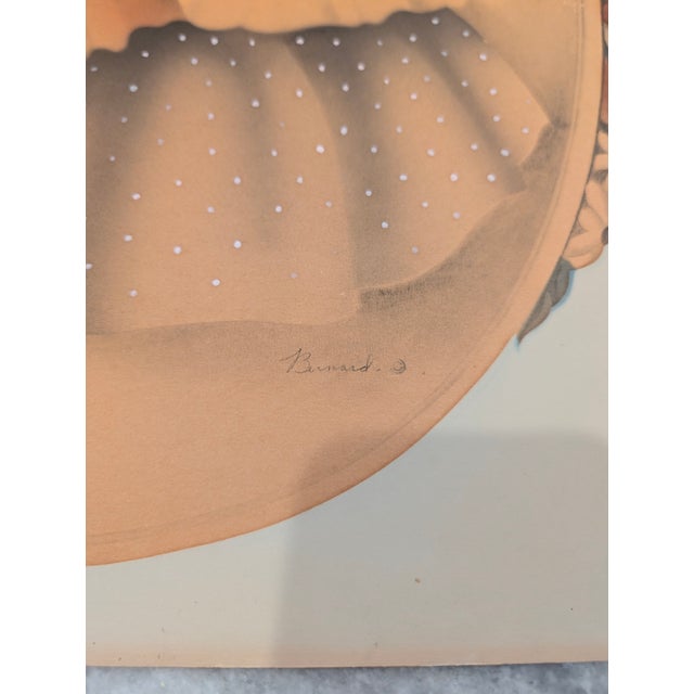 1940s Pair of Vintage Bernard Lithographs Southern Belle Ladies For Sale - Image 4 of 8