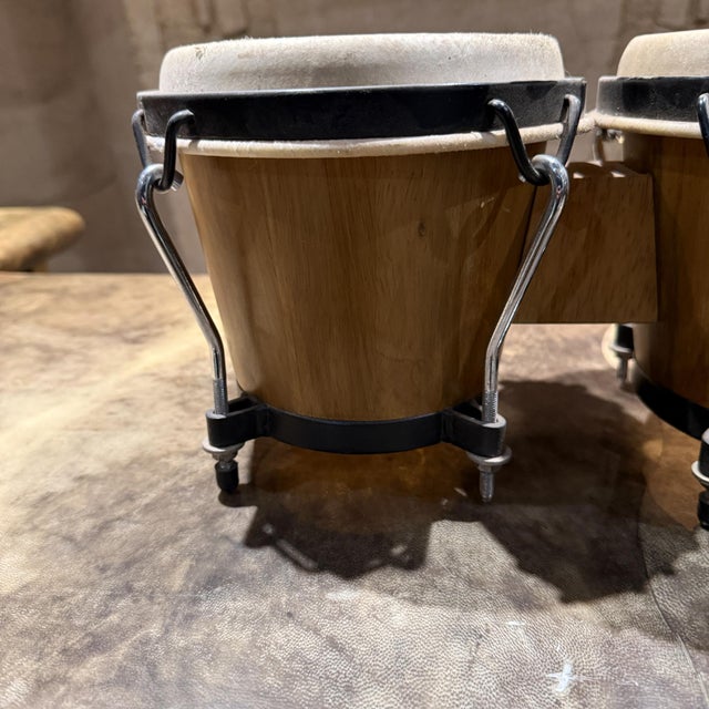 Traditional Lp (Latin Percussion) Cp Traditional Bongos in a Natural Wood Finish For Sale - Image 3 of 11