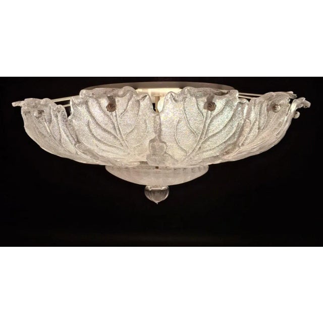 Glass 1960s Clear Graniglia Murano Flush Mount For Sale - Image 7 of 12