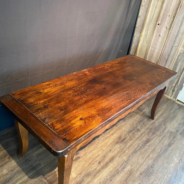 Antique Country French Provincial Farmhouse Dining Table For Sale - Image 4 of 11