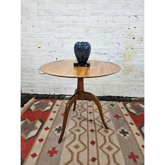 Mid-Century Modern Mid Century Edward Wormley for Dunbar Side Table With Tripod Legs For Sale - Image 3 of 12