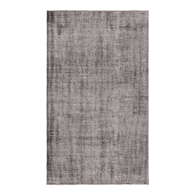 Vintage Turkish Runner in Black & White Distressed Pattern, From Rug & Kilim For Sale