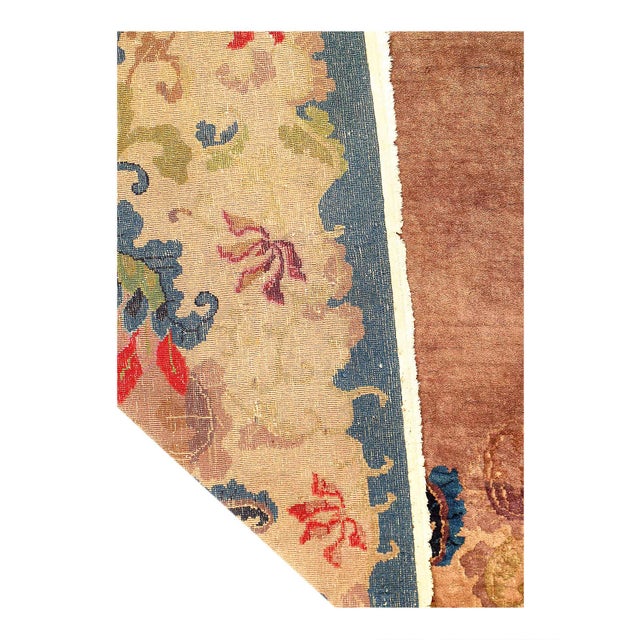 Traditional Pasargad DC Beige Antique Chinese Art Deco Rug For Sale - Image 3 of 3