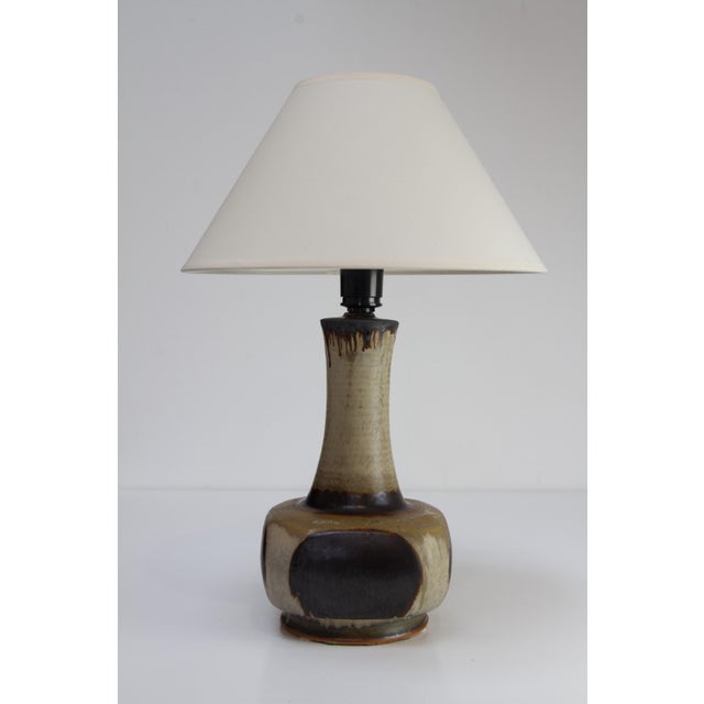Mid-Century Danish Stoneware Table Lamp by Aksel Larsen for Axella, 1970s For Sale - Image 4 of 18