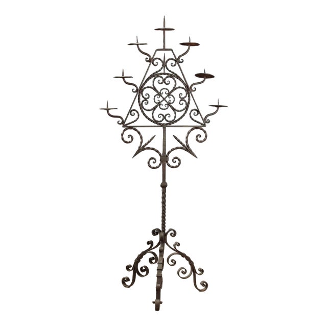 Wrought Iron 7-Flame Torchlight For Sale