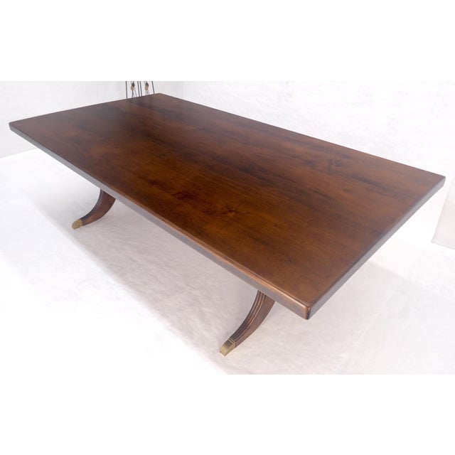 Berkey & Gay Large 51x96” Rectangle 2” Solid Maple c1940s Dining Conference Table MINT For Sale - Image 4 of 14