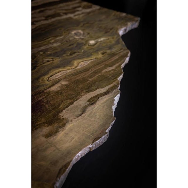 Vermont One of a Kind Dining Table in Marble and Brass by Alex Turco For Sale - Image 4 of 10