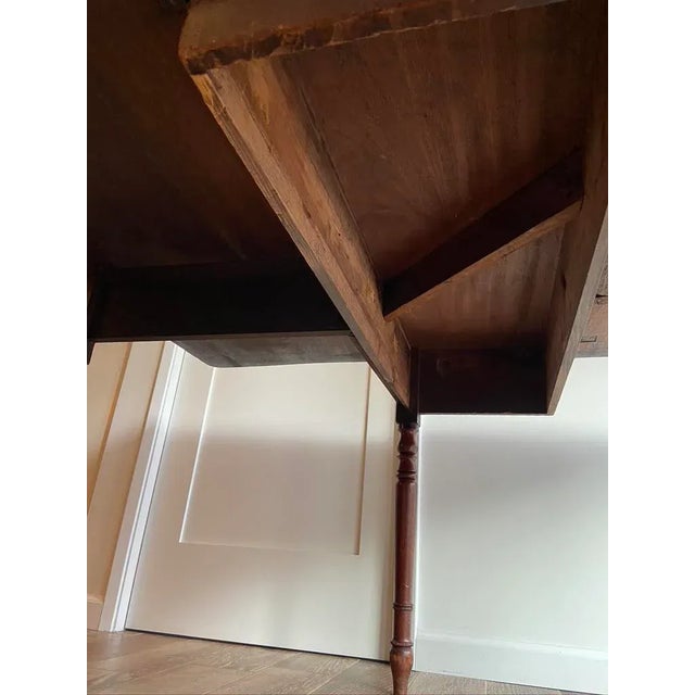 Wood Antique English Edwardian Mahogany Drop Leaf Table For Sale - Image 7 of 11