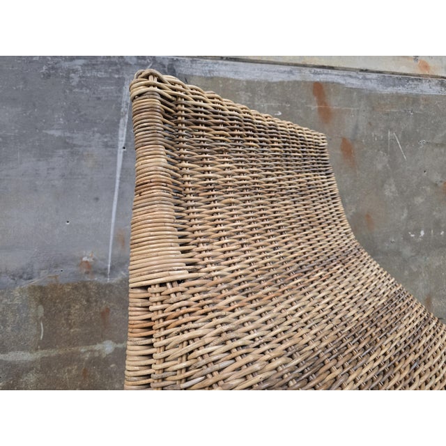 Wood Vintage Wicker Chaise Longue by Carl Malmvall for Ikea, 1990s For Sale - Image 7 of 11
