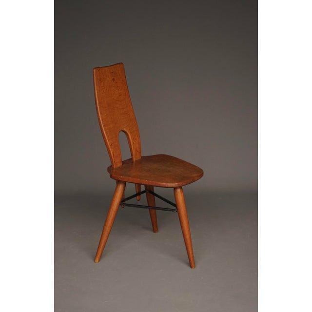 Mid-Century Italian Oak Side Chair, 1950s For Sale - Image 15 of 16