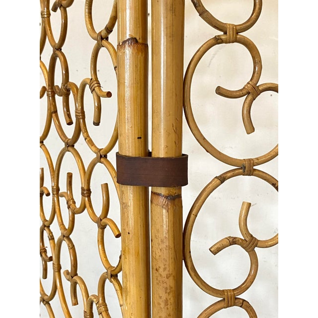 Wood Vintage Screen in Bamboo, 1970s For Sale - Image 7 of 8